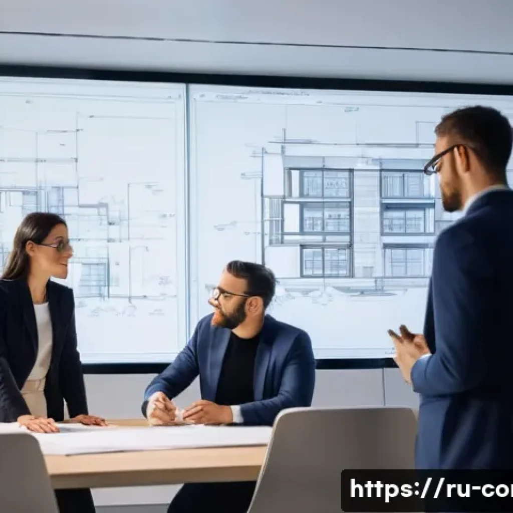건축 시공 문제 해결 사례 - **Prompt:** A diverse team of male and female architects and construction project managers, dressed ...